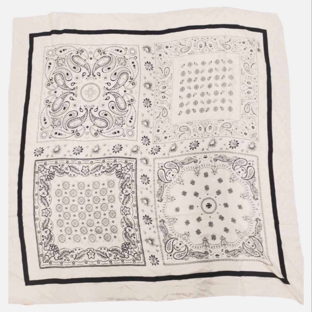 Authentic Tory Burch Patchwork Print Silk Scarf - image 1